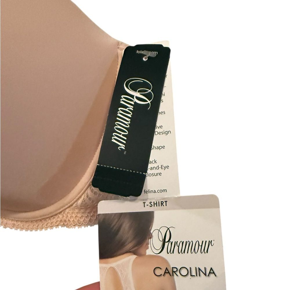 NWT PARAMOUR Lightly Lined Underwire Bra Nude Beige Sz 40DD - Picture 3 of 5